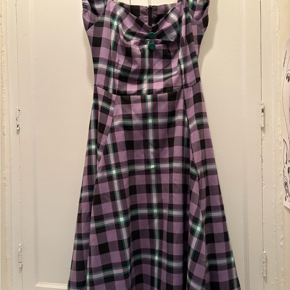 Collectif witchy swing dress with vintage buttons in Medium